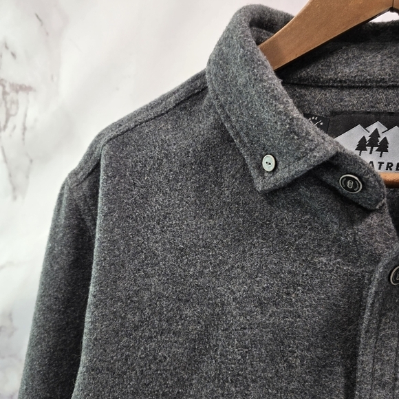 Coalatree Shirt Jacket Mens Large Wool Gray Button Down Shacket Chamois - Picture 2 of 12